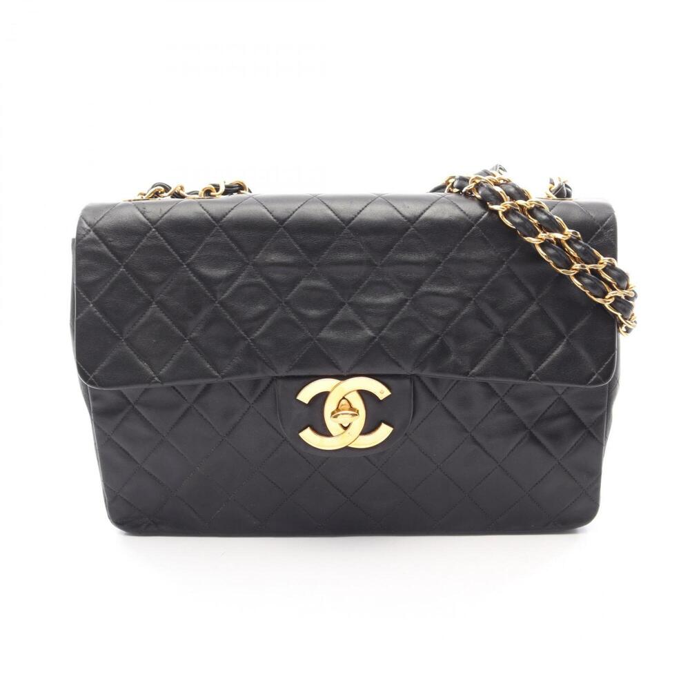 Chanel CHANEL Large Matelassé 34 Single Flap Shoulder Bag Handbag Lambskin (S...